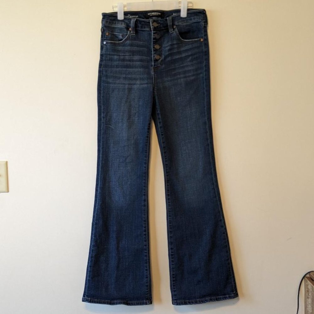 Liverpool High Rise Boot Cut Blue Jeans Womens Size 8